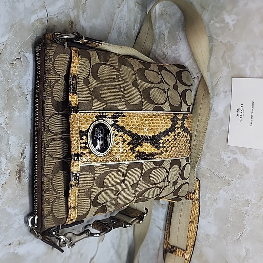 Coach Sutton Signature Python Swingpack Crossbody… - image 3